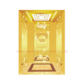 PVC Zemin Asansör Kabin Dekorasyonu Titanyum Altın Saç Çizgili Paslanmaz Çelik