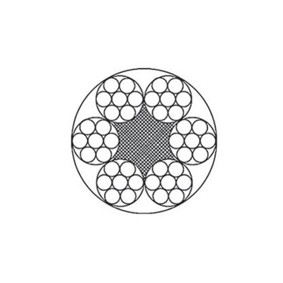 Galvanizli Çelik Tel İpi 6 × 7 + FC, 8 mm, Kablo Arabaları ve Kemer Taşıyıcıları için Yüksek Çekim Gücü